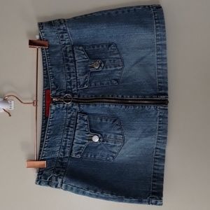 LET ME B. WOMEN JEAN MINI SKIRT